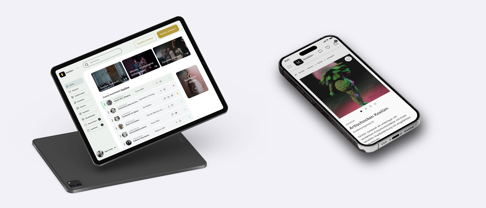 Digitales Tool für die Verwaltung von Kostümfundi.