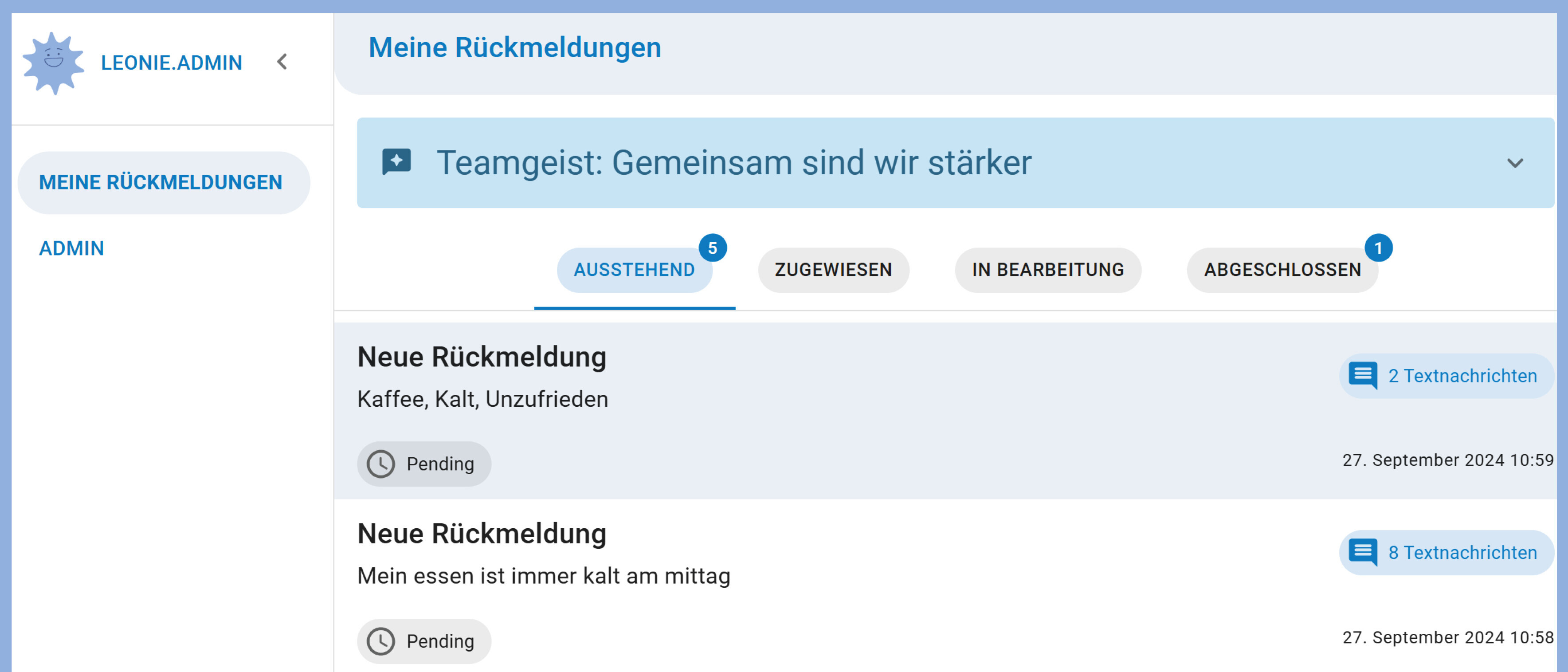 Einfach zu bedienen, übersichtlich gestaltet: Das digitale Feedback-Tool.