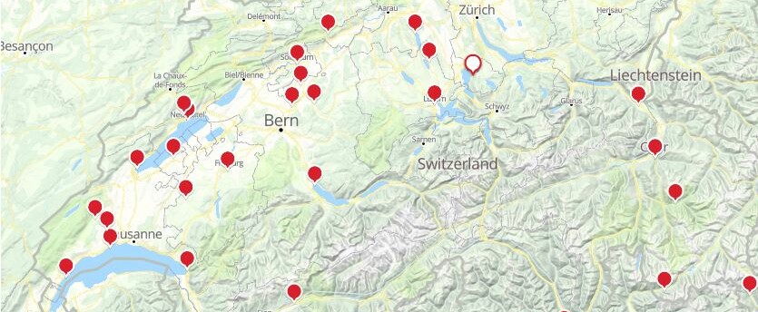 Schlösser und Burgen in der Schweiz: OpenStreetMap bei myswitzerland.com