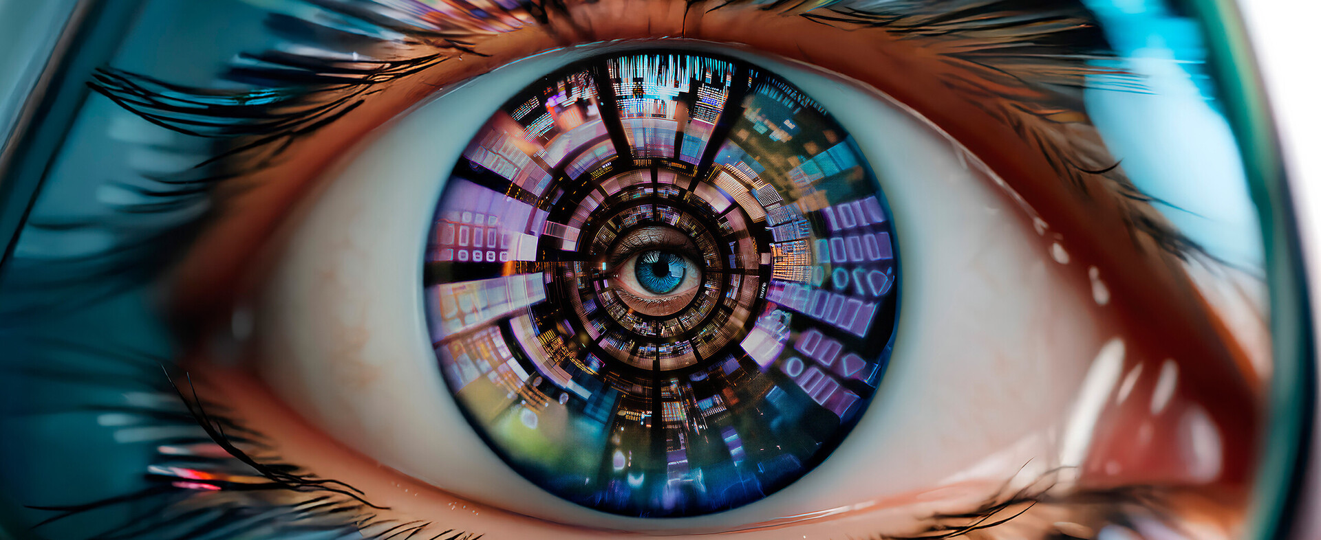 Ein stilisiertes Auge mit einem weiteren Auge als Pupille