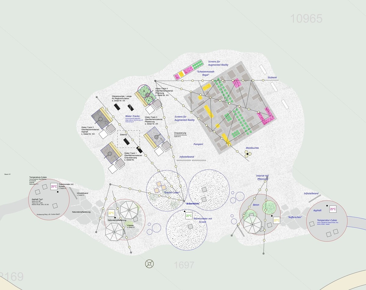 Situationsplan des Schwammstadtstandorts an der Phänomena