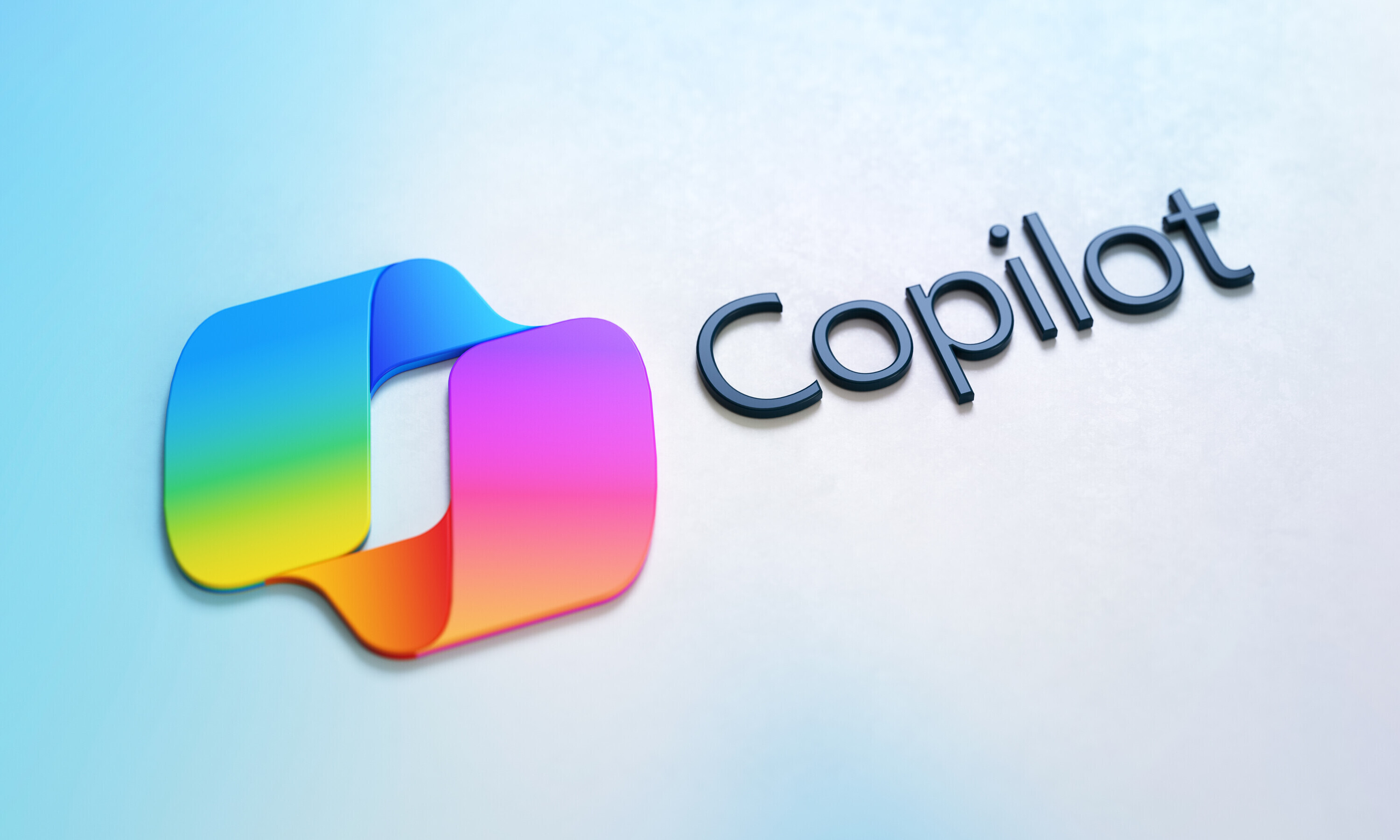 Valencia, Spain - January, 2024: Microsoft Copilot AI works on the Microsoft 365 apps with Artificial Intelligence in real time. Icon logo isolated on a surface in 3D rendering