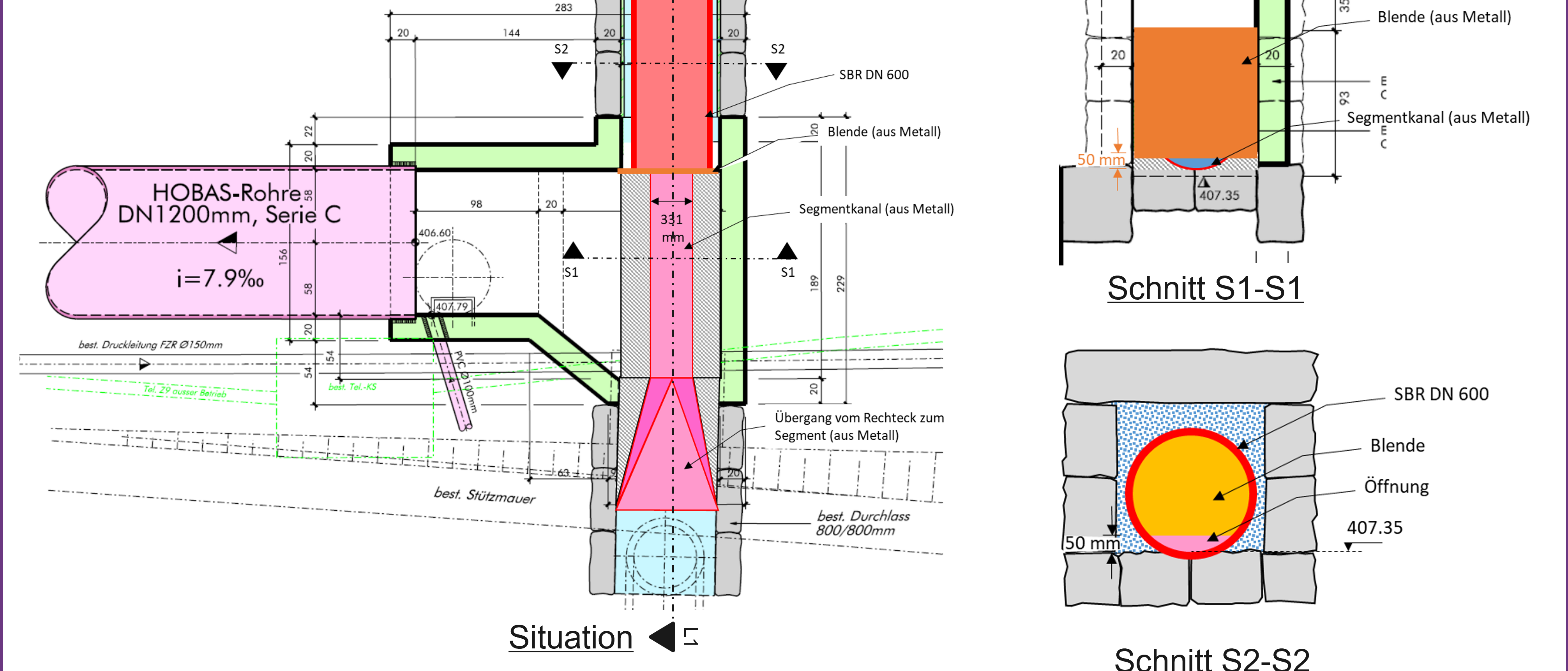 Hydraulische Berechnung des Trennbauwerks Chüngentobelbach bei der Seestrasse Hydraulische Berechnung des Trennbauwerks Chüngentobelbach bei der Seestrasse