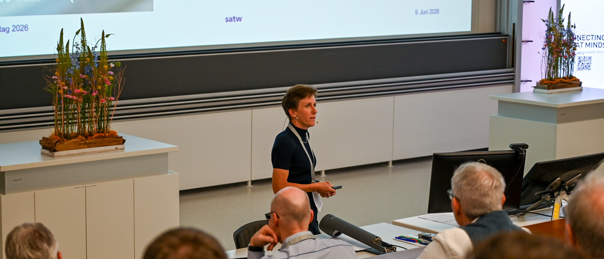 Dr. Claudia Schärer, Leiterin Foresight der SATW, bei ihrer Präsentation am Technologietag 2026.