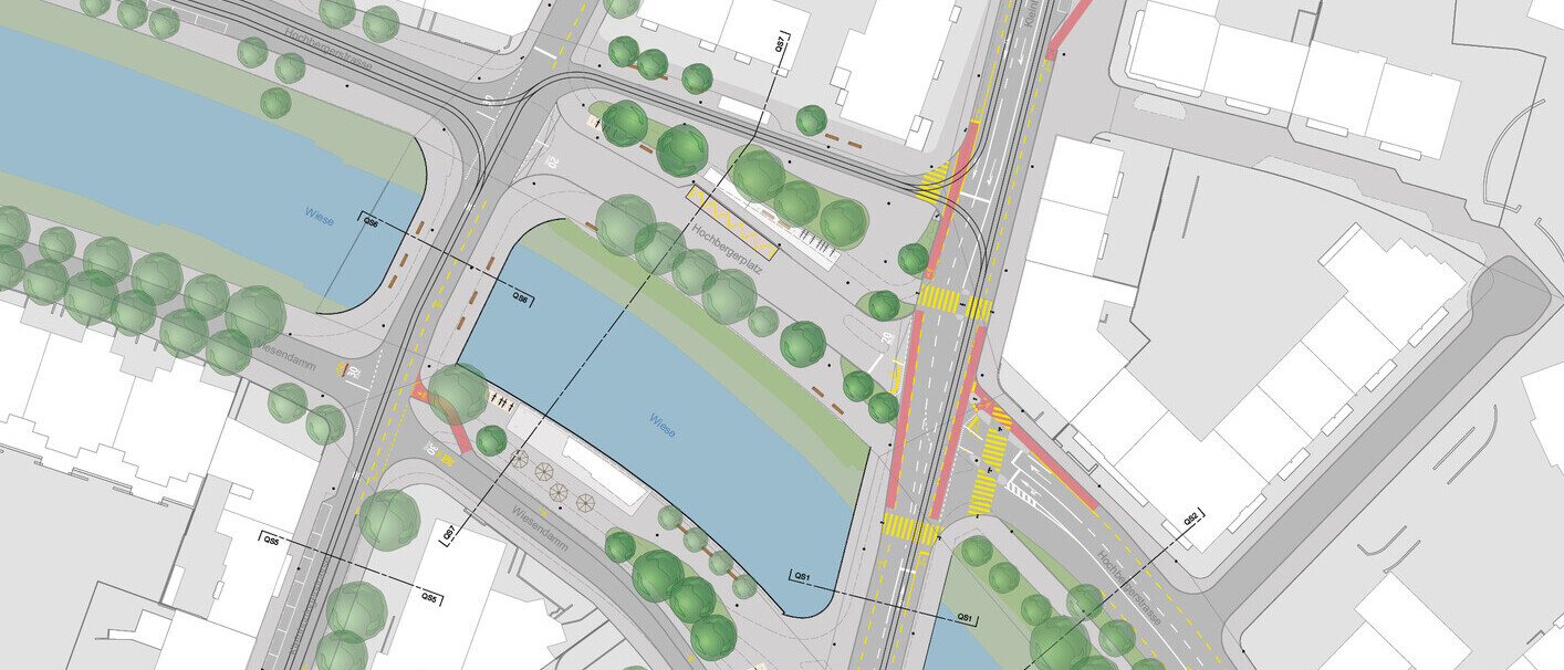 Illustration mit Brücken über einem Fluss, Beispiel für Studienschwerpunkt Verkehrsplanung