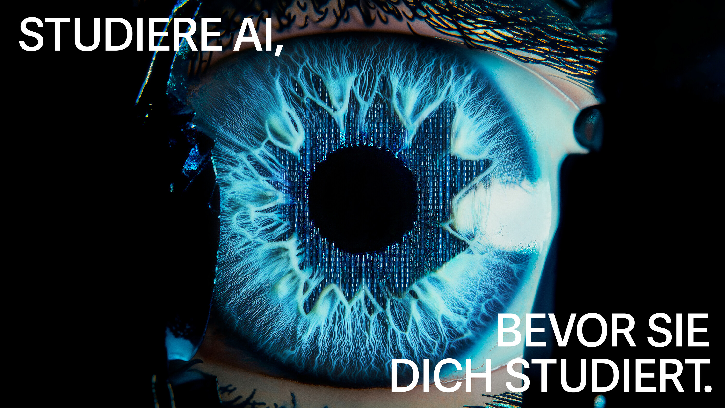 Ein Auge mit einem digitalen Netzwerk auf der Iris