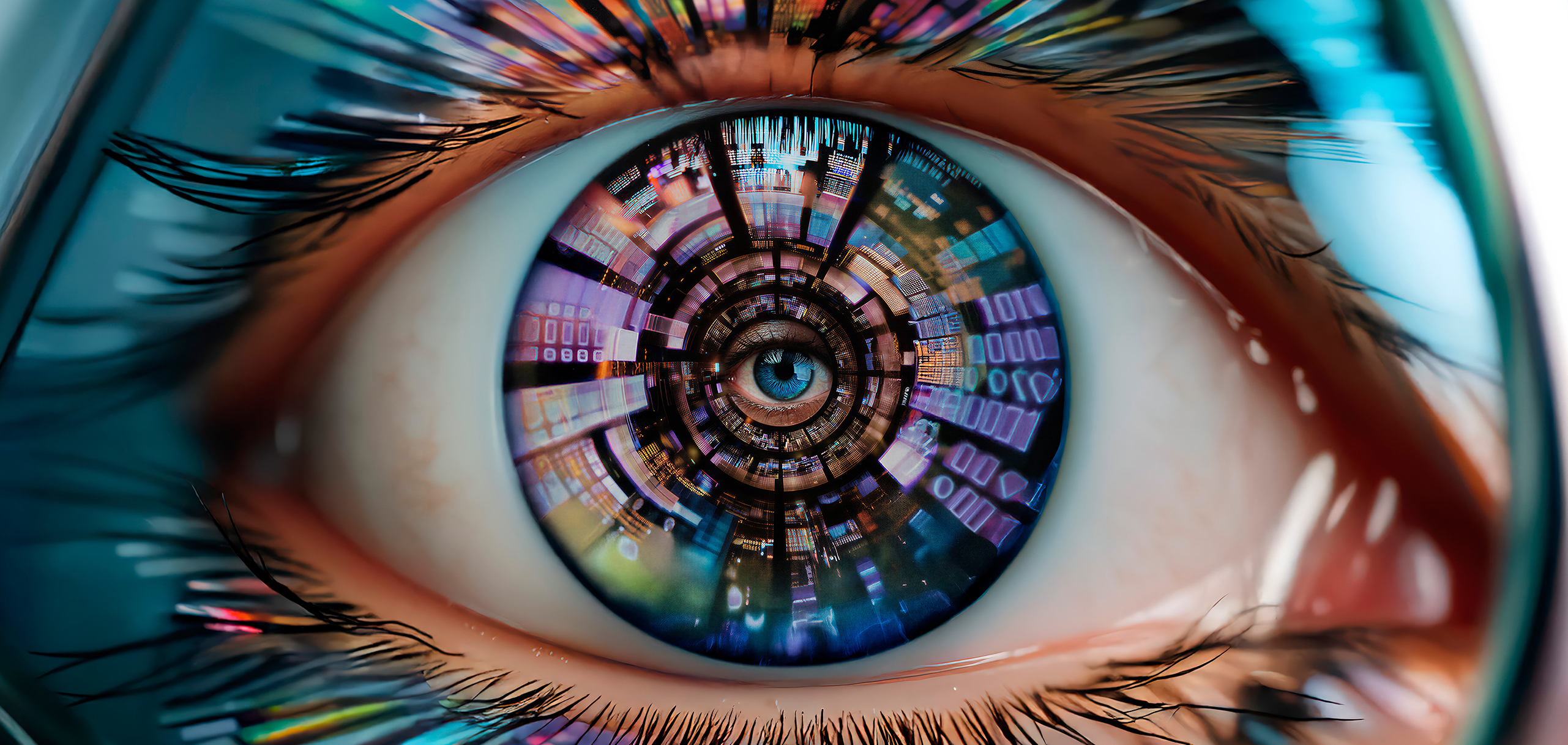 Ein stilisiertes Auge mit einem weiteren Auge als Pupille