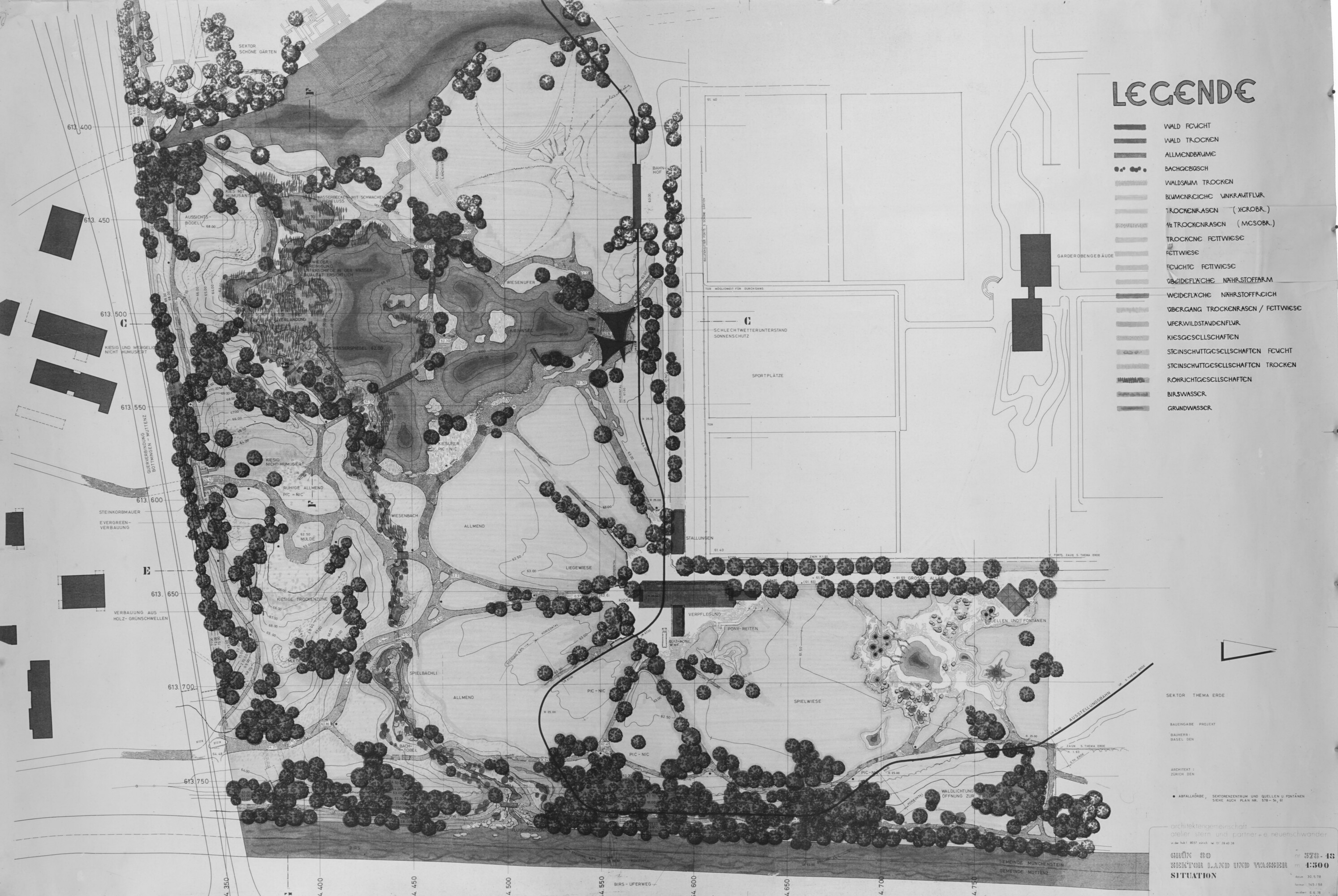 Grün 80 - Sektor Land und Wasser, Situationsplan; 1978; Nachlass Atelier Stern und Partner