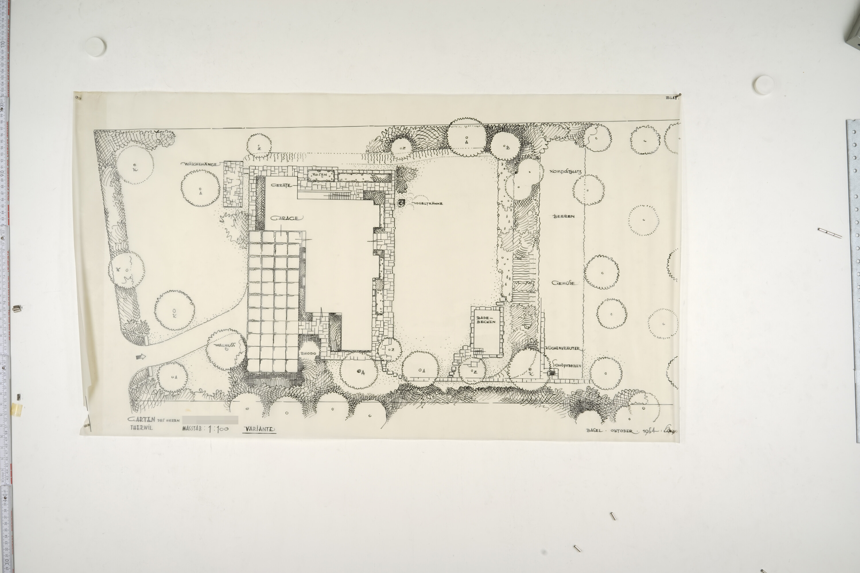 Johannes Schweizer - Garten in Therwil - 1954