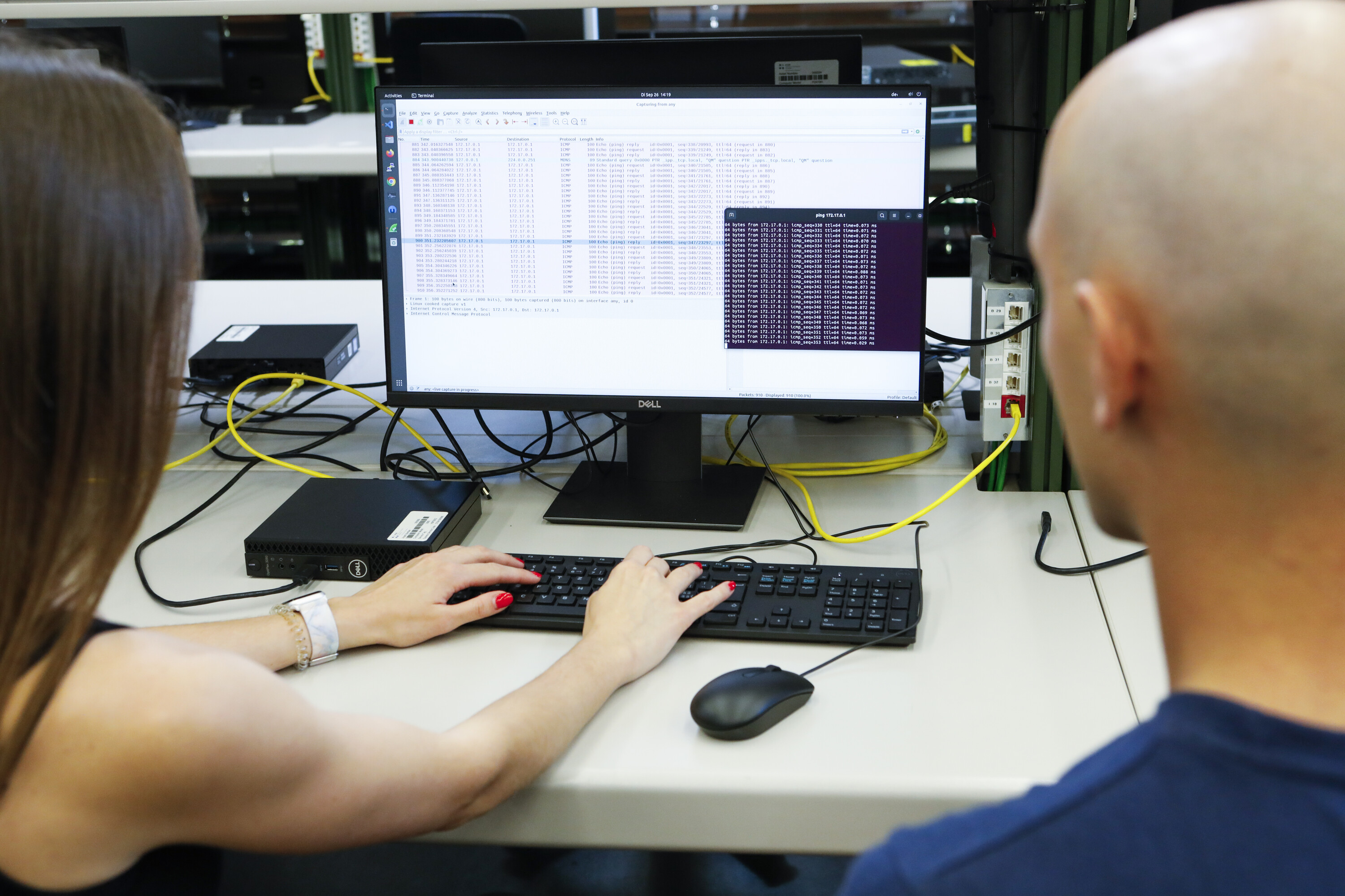 Students learn the fundamentals of computer networks in a hands-on, practical way in the CN lab.