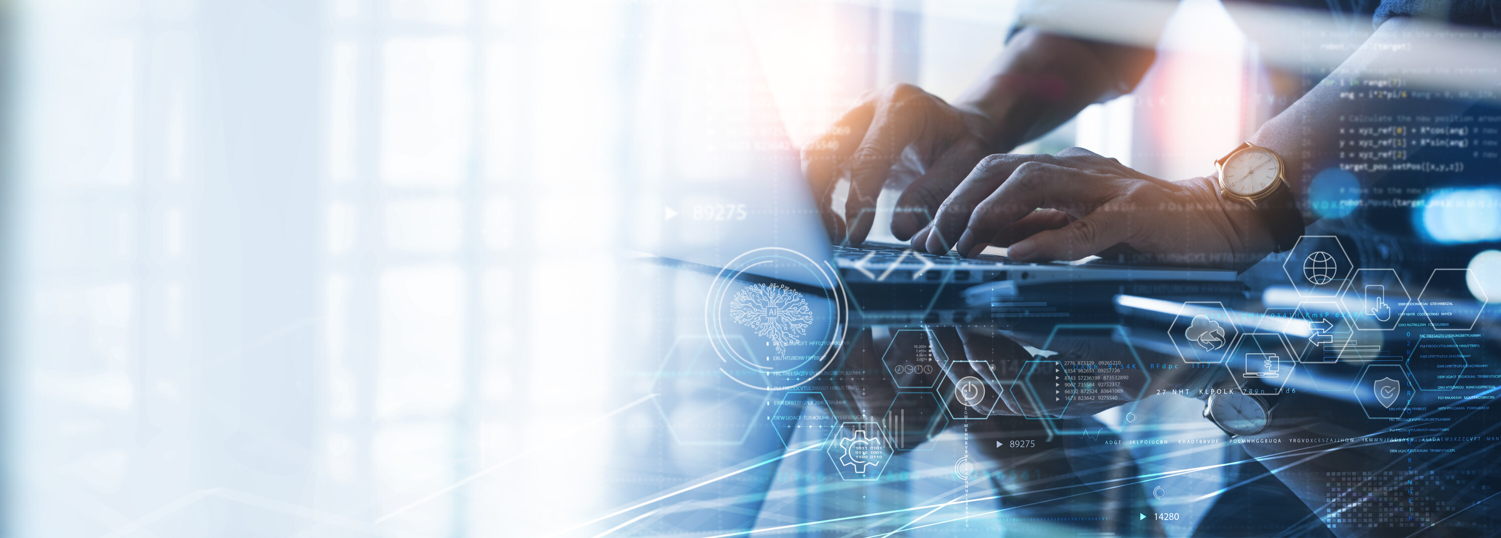 Data processing, digital technology, software development concep