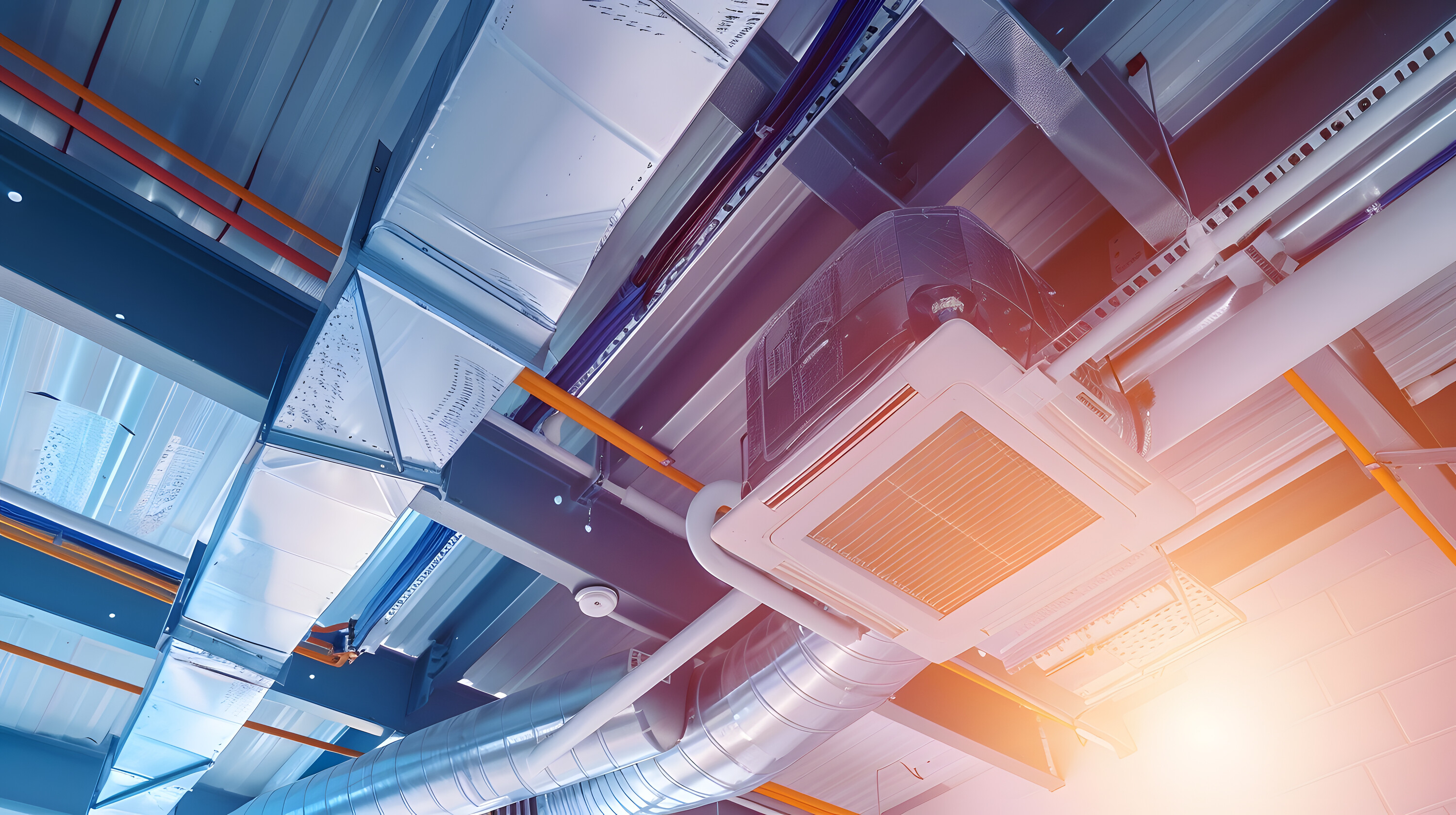 hvac engineer install heat recovery ventilation system for new house copy space : Generative AI