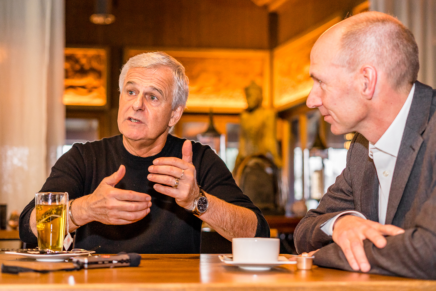 Franco Knie (links) im Gespräch mit HSR Projektleiter Stefan Kammhuber